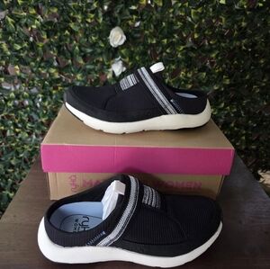 Ryka Engage Mule Black Slip On Knit Shoes Women's Size 7 Wide EU 37 New In Box